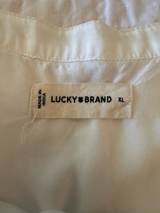 Lucky Brand Cream Button-Front Peasant Blouse - Picture 8 of 10